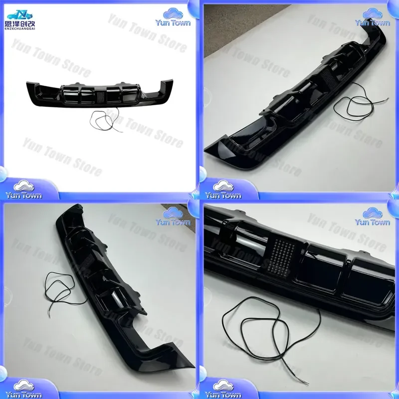 Custom for 5 Series E60 rear lip diffuser with LED lights unilateral double outlet body kit car exterior styling