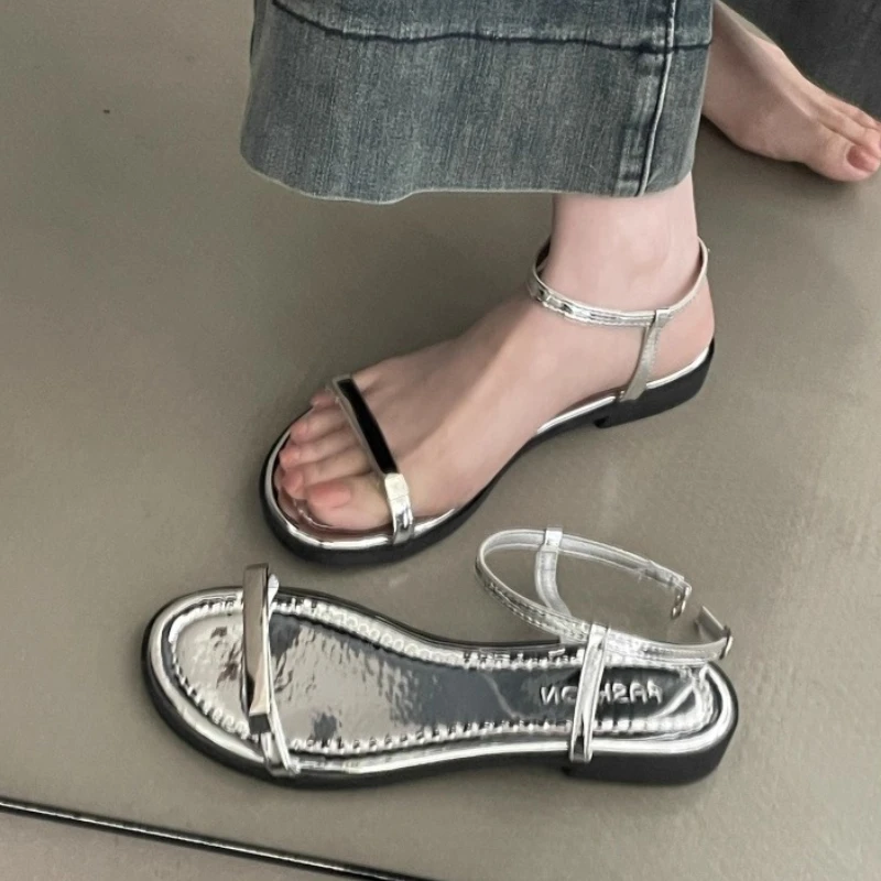 

Women Flats Sandals Trend New Slippers Summer Shoes Designer 2025 Dress Party Casual Woman Brand Shoes Open Toe Sandalias Mujer