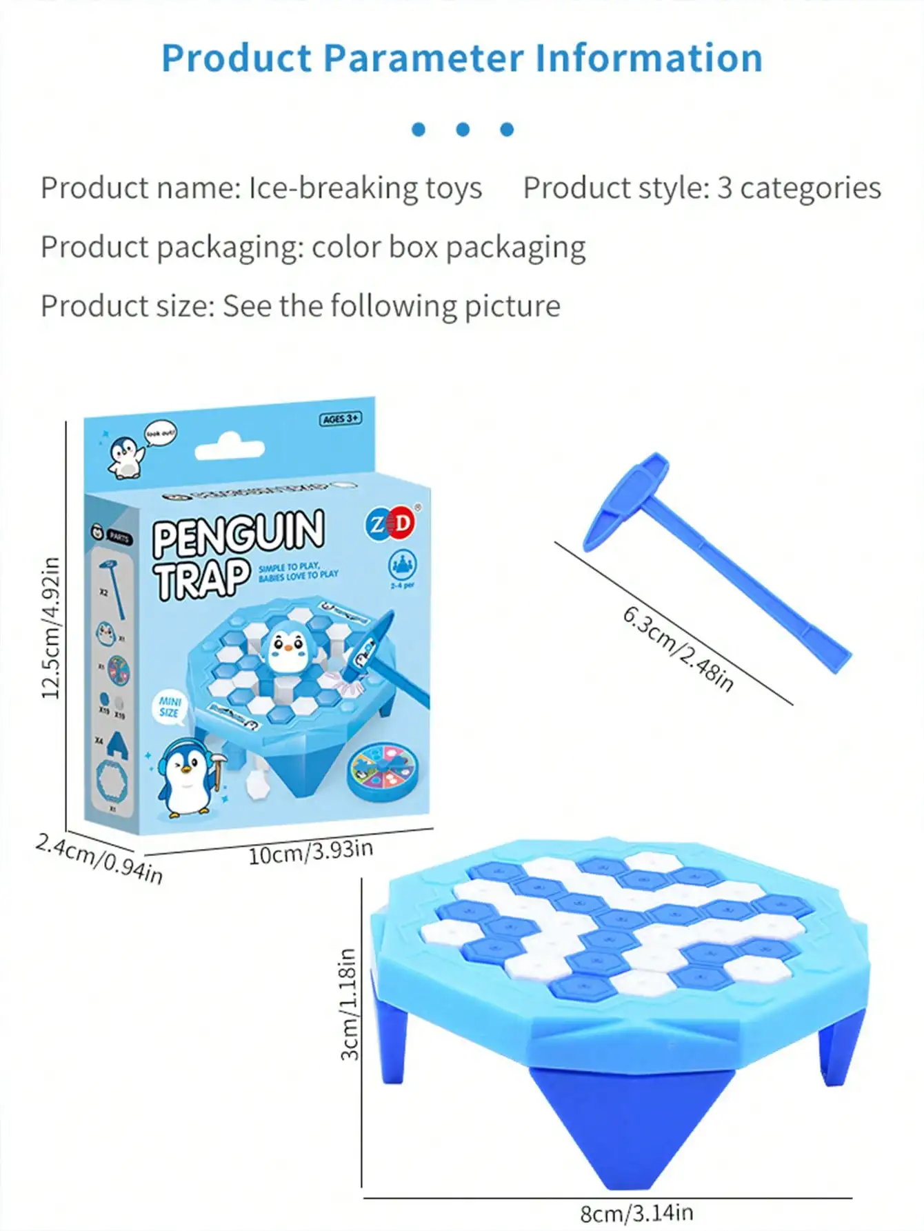 Mini trampa de pingüinos para niños, juguete familiar para romper el hielo, guardar pingüinos, entretenimiento interactivo para padres e hijos,