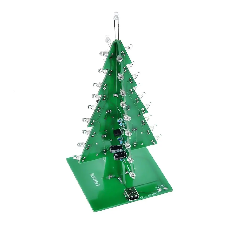 Imagem -04 - Árvore de Natal Led Faça Você Mesmo Kit Vermelho Verde Amarelo Rgb Flash Circuito Eletrônica Fun Suite Tridimensional 3d