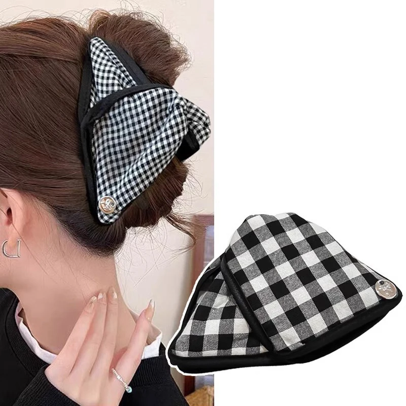 ลายสก๊อตโบว์ผม PIN ใหม่คลิปผม Elegant Barrettes Headwear ผู้หญิงอุปกรณ์เสริมผม