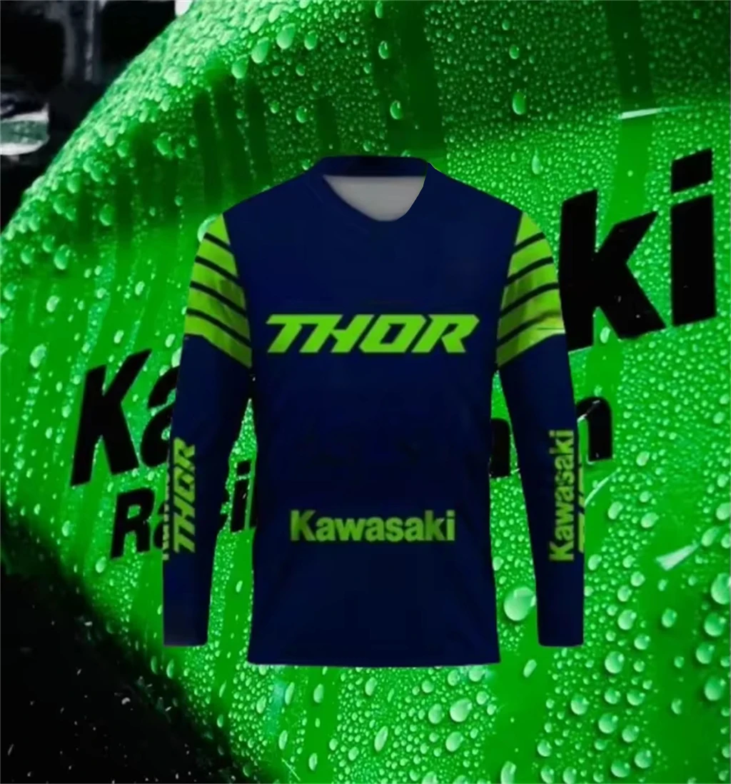 

Kawasaki Outdoor Sports Fashion Fast Drying Breathable Motorcycle Long Sleeve Thin Sports Comfortable Long Sleeve Shirt