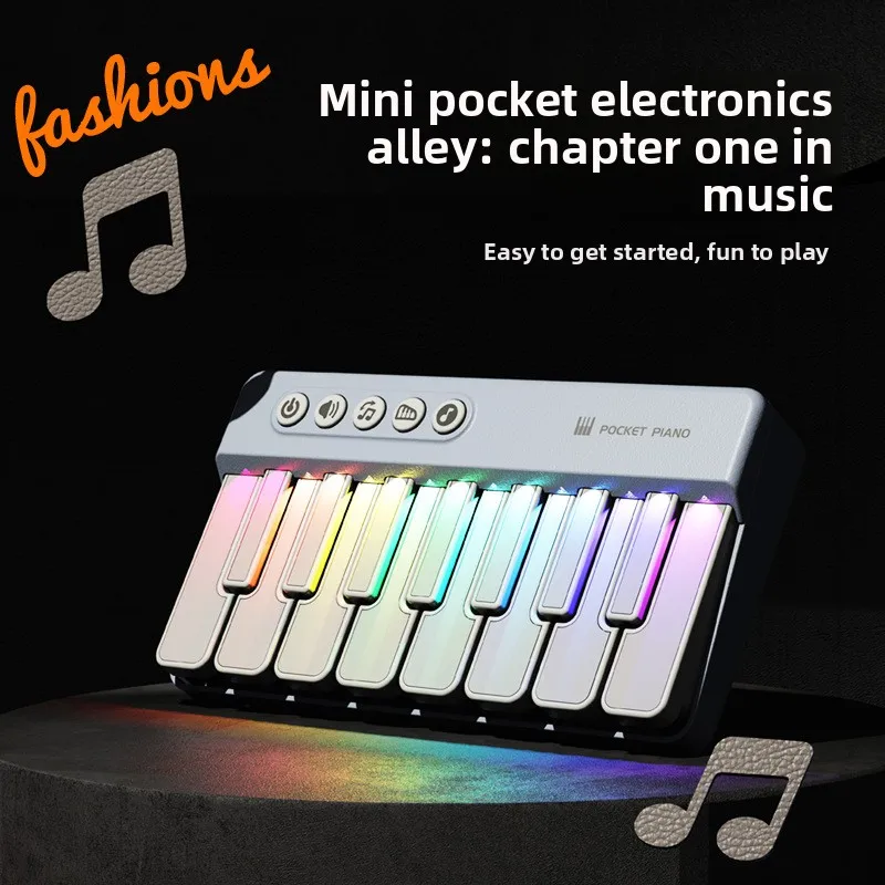 Led arco-íris-colorido teclas teclado eletrônico crianças dos desenhos animados teclado de piano música instrumento do bebê música brinquedos educativos crianças presentes