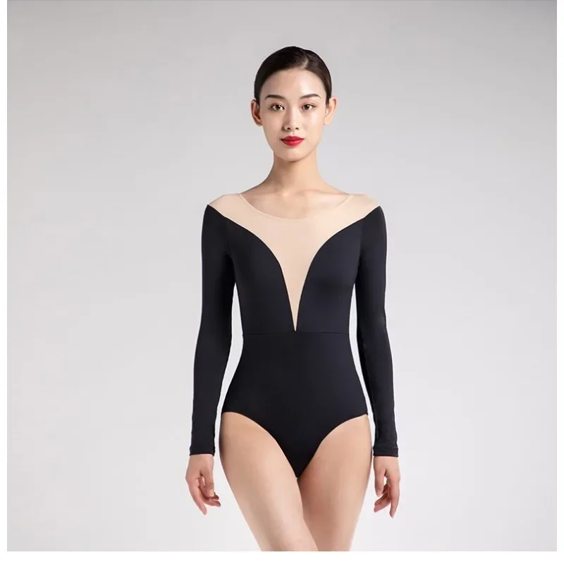 body da balletto per pratica di danza personalizzato, tuta da ginnastica, tuta da yoga aerea a maniche lunghe, body da balletto per donna