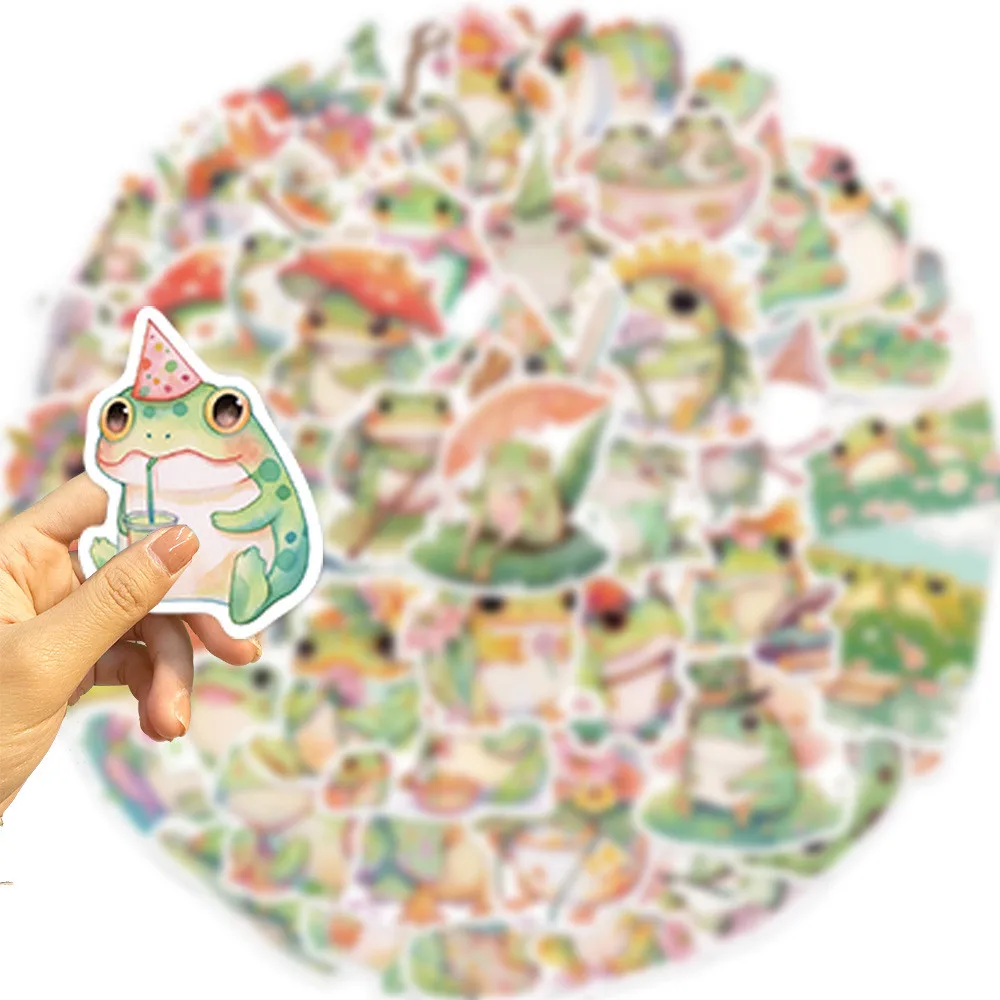 50PCS Original Color Juice Chubby Frogs Graffiti Stickers for Bicycle Hand Account Pencil Case Decals