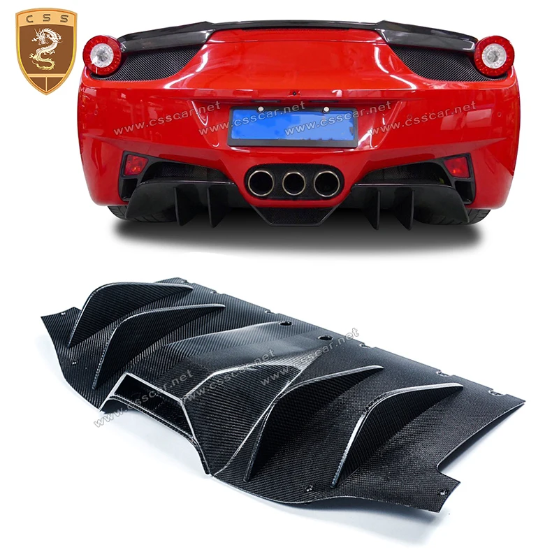 

Car Rear Lip Upgrade V Style For Ferrari-458 Italia Carbon Fiber Rear Bumper Lip Real Carbon Fiber Auto Tuning Accessories