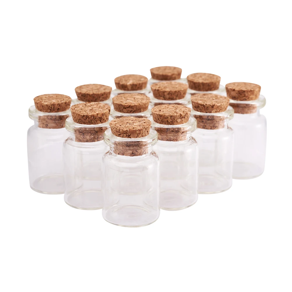 20pcs Bead Containers Clear Glass Jar Glass Bottles Tiny Empty Wishing Glass Bottle DIY Jewelry Beading Mini Storage Container