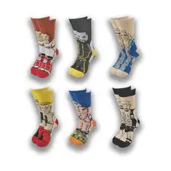 Fashion Men's Sports  Socks Fashion Women's Personality Anime Socks Cartoon Fashion Skarpety high Quality Sewing Pattern