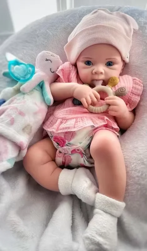 

18-дюймовая однотонная силиконовая кукла Reborn Girl Bettie с открытым ртом и 3D-окрашенной кожей Bebe Doll reborn tam silicon bebek