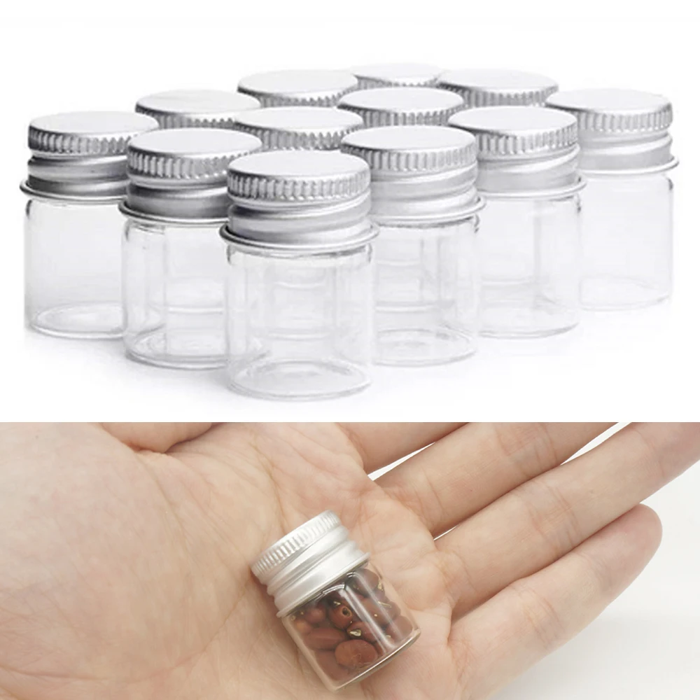 100pcs Glass Jar 5ml Storage Case Smoking Accessories Makeup Container Face Cream Bottles Storage Box Cosmetic Jars Pot