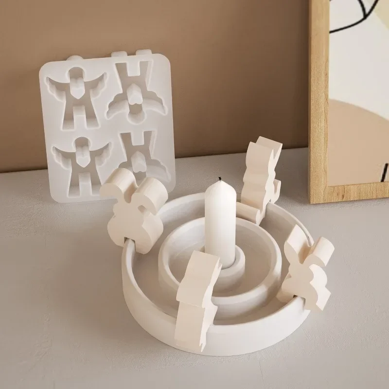 1 set di stampi in silicone a forma di coniglio, adatti per la creazione fai-da-te di figurine in resina e gesso, uova di Pasqua, per decorazioni per feste.