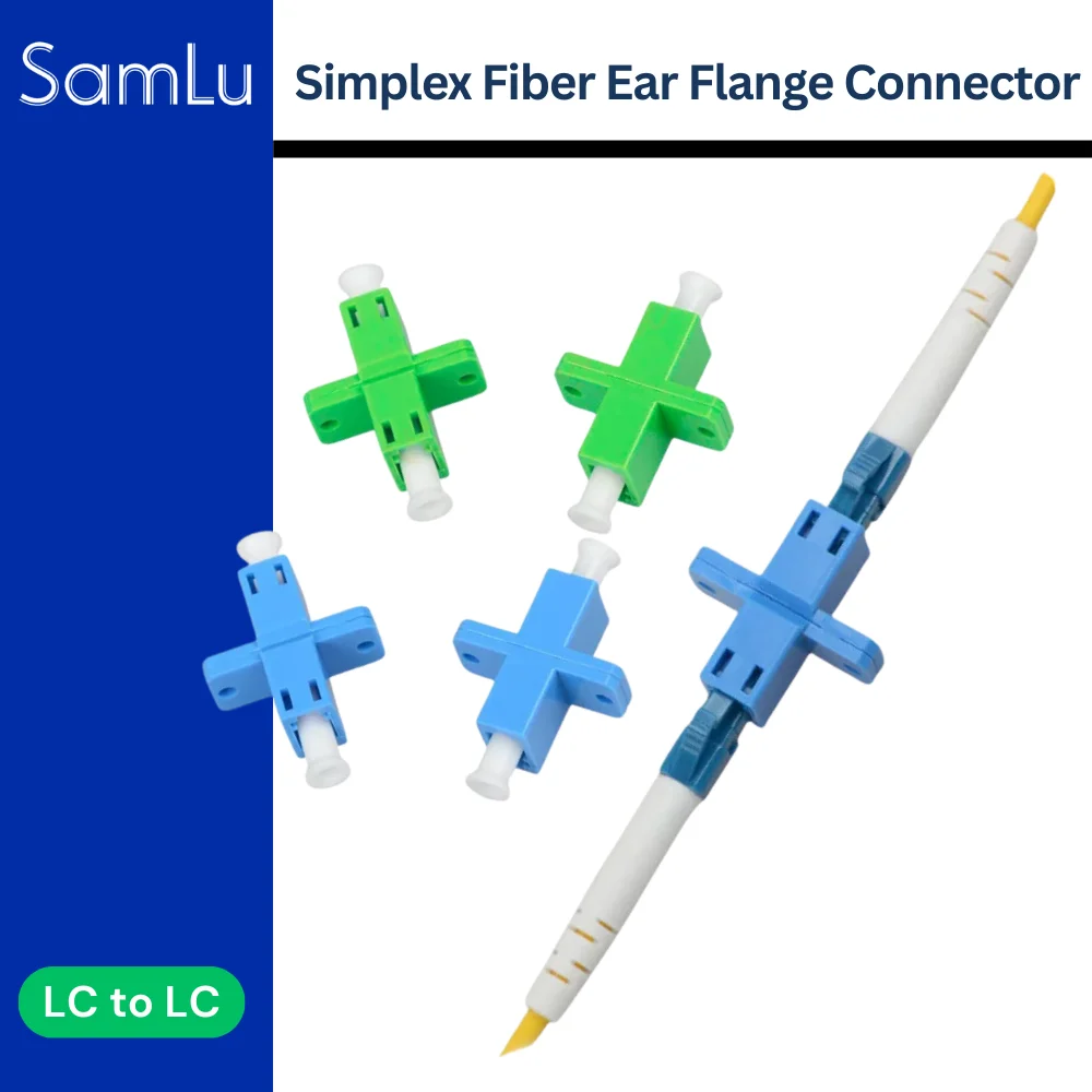 10 LC-LC APC UPC simplex fiber optic lug flange connectors for fiber optic/rack terminal boxes