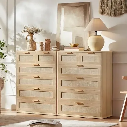 Rattan Dresser for Bedroom Set of 2, 41
