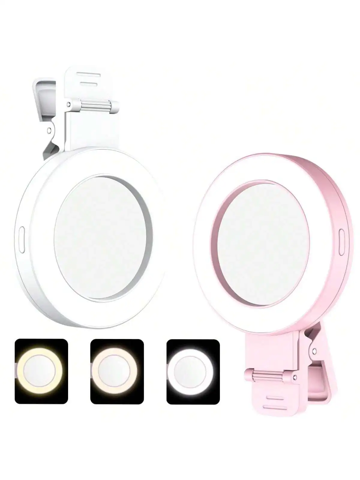 

Fill Light Clip with Mirror,Selfie Ring Fill Light,180° Rotatable,Portable,Expandable,Dimmable,White,Warm Light