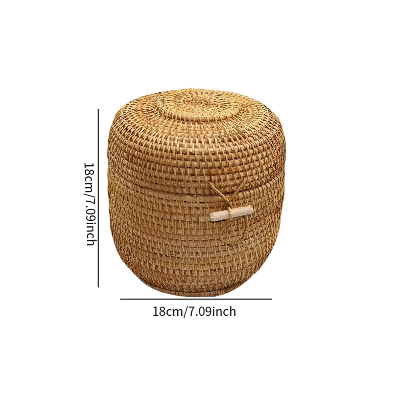 Woven Tea Box with Cover Hand Woven Serving Bowl Basket for Tea Candy Coffee