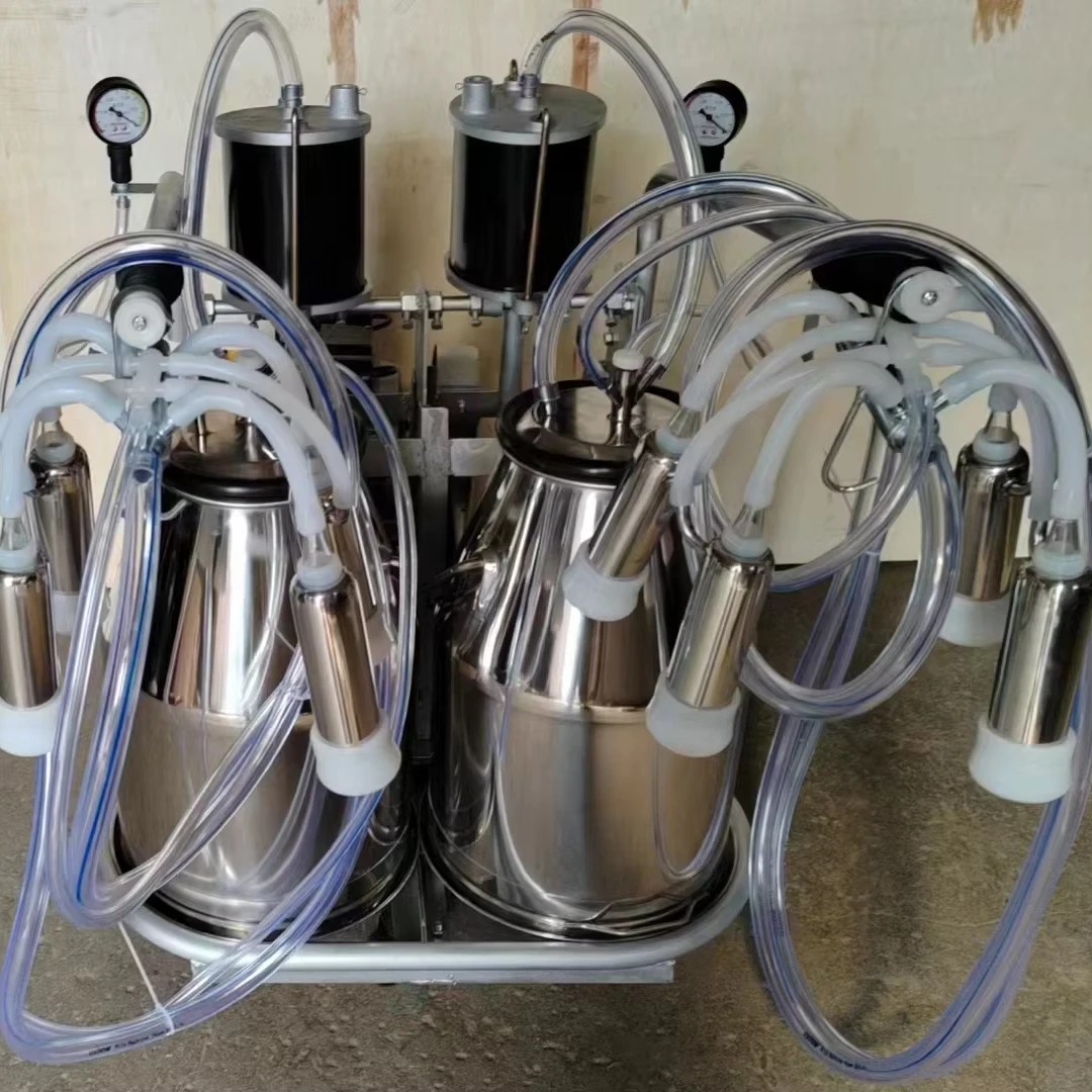 Double Barrel Automatic Cow Milking Machine Nipple Piston Goat Milk Machine HJ-CM011PD