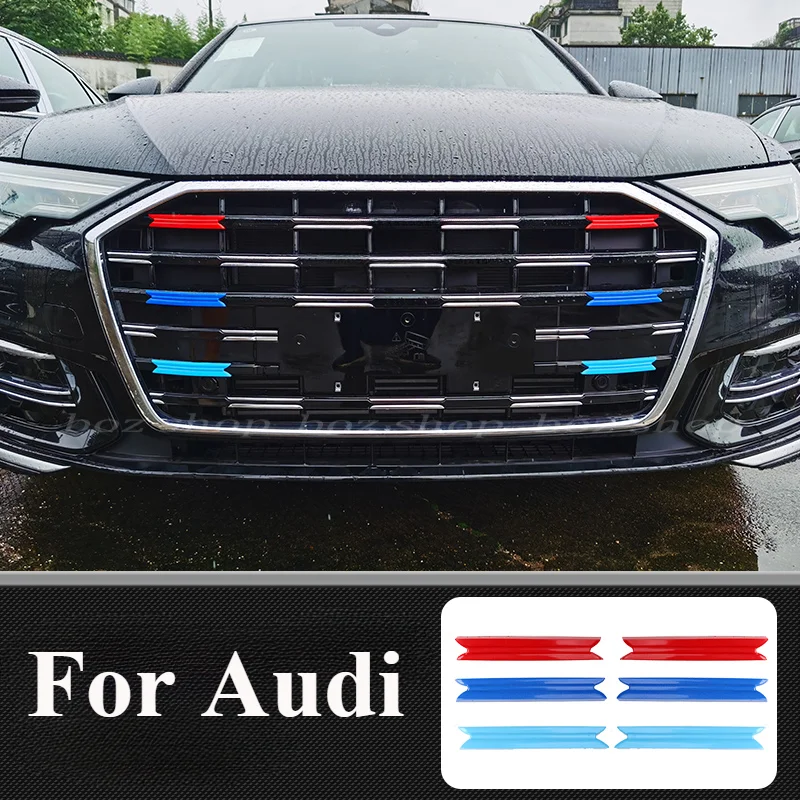 For Audi A6L 2023-2024 China Net Decorative Strip Front Face Color Strip Bright Strip Sticker Supplies Daquan Modification