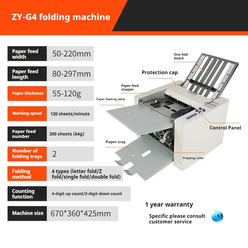 Máquina dobladora de papel Máquina dobladora de alta velocidad con alimentación de papel Máquina dobladora A4 de 4 peines con revestimiento automático