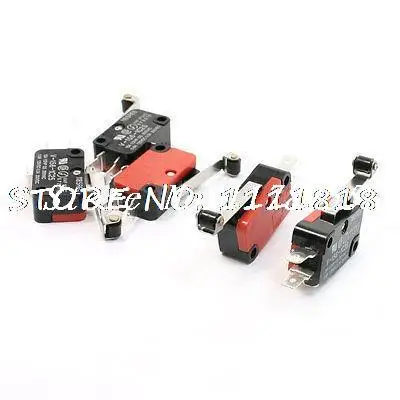 NO+NC V-156-1C25 Type SPDT Long Hinge Roller Lever Momentary Micro Switch 5pcs