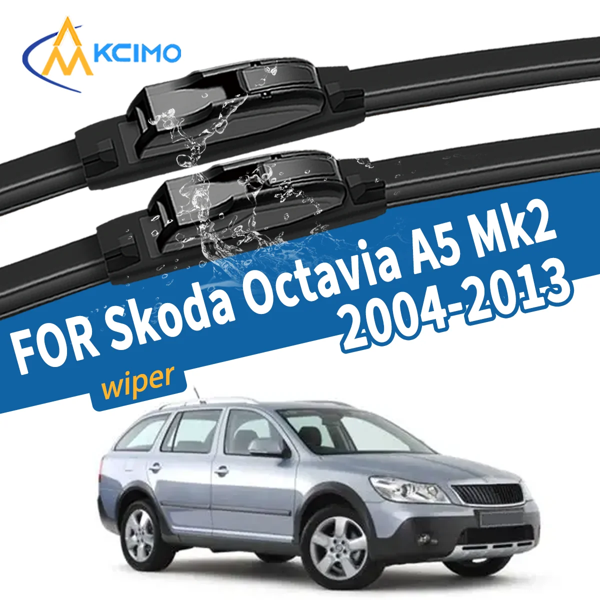 

2Pcs Front Windshield Wiper Blades For Skoda Octavia A5 Mk2 Scout 2004-2013 All-Weather High Quality Silicone Wiper