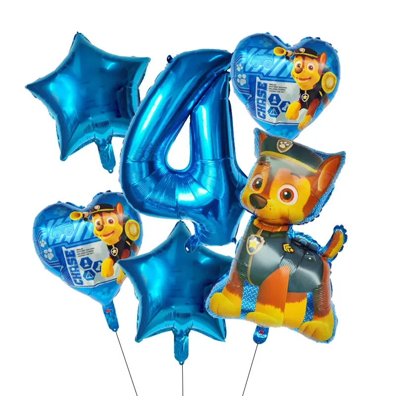 6pcs Cartoon Paw Patrol Ryder Chase Marshall Skye palloncino in foglio di alluminio decorazione di compleanno per bambini forniture per feste regalo