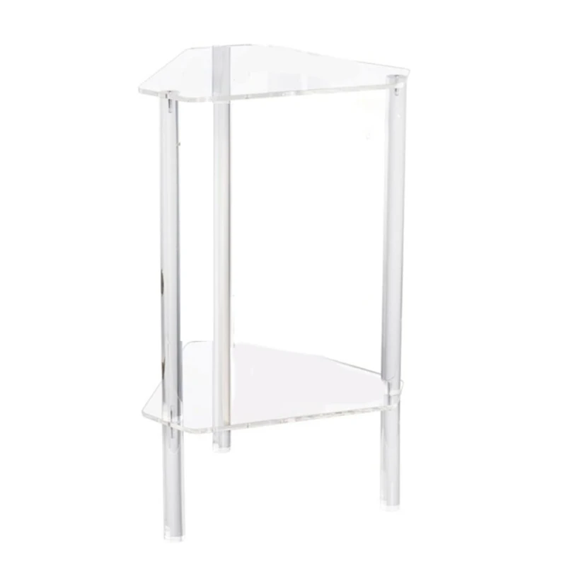 

Elegant Clear Acrylic End Table Stylish Occasional Table Transparent Desk Polygonal Nightstand Living Room Furniture Dropship