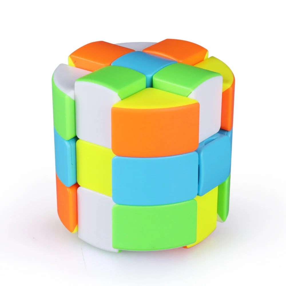 Qiyi Barrel Cube 3x3x3 Stickerless Strange-Shape Cylinder Magic Cube Twisty Mgaic Cube Learning&Educational Puzzle Toys