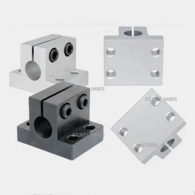 2PCS Aluminum Alloy Vertical Shaft Frame Circular Tube Fixed Bracket Base Bearing Housing Household Hardware Accessories