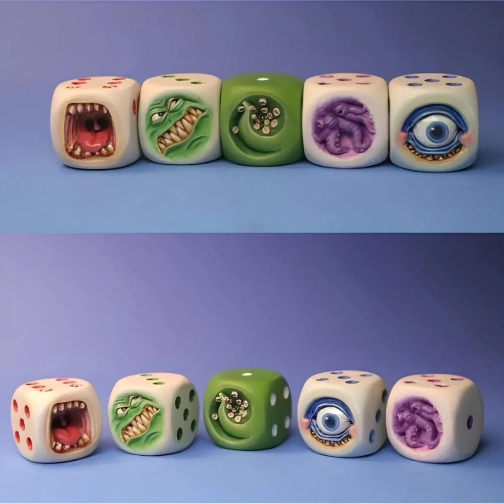 Creative RV Use Monster Dice RPG Resin  DND Dice set Role Playing Dice Halloween Xmas Children Kids Gifts Resin