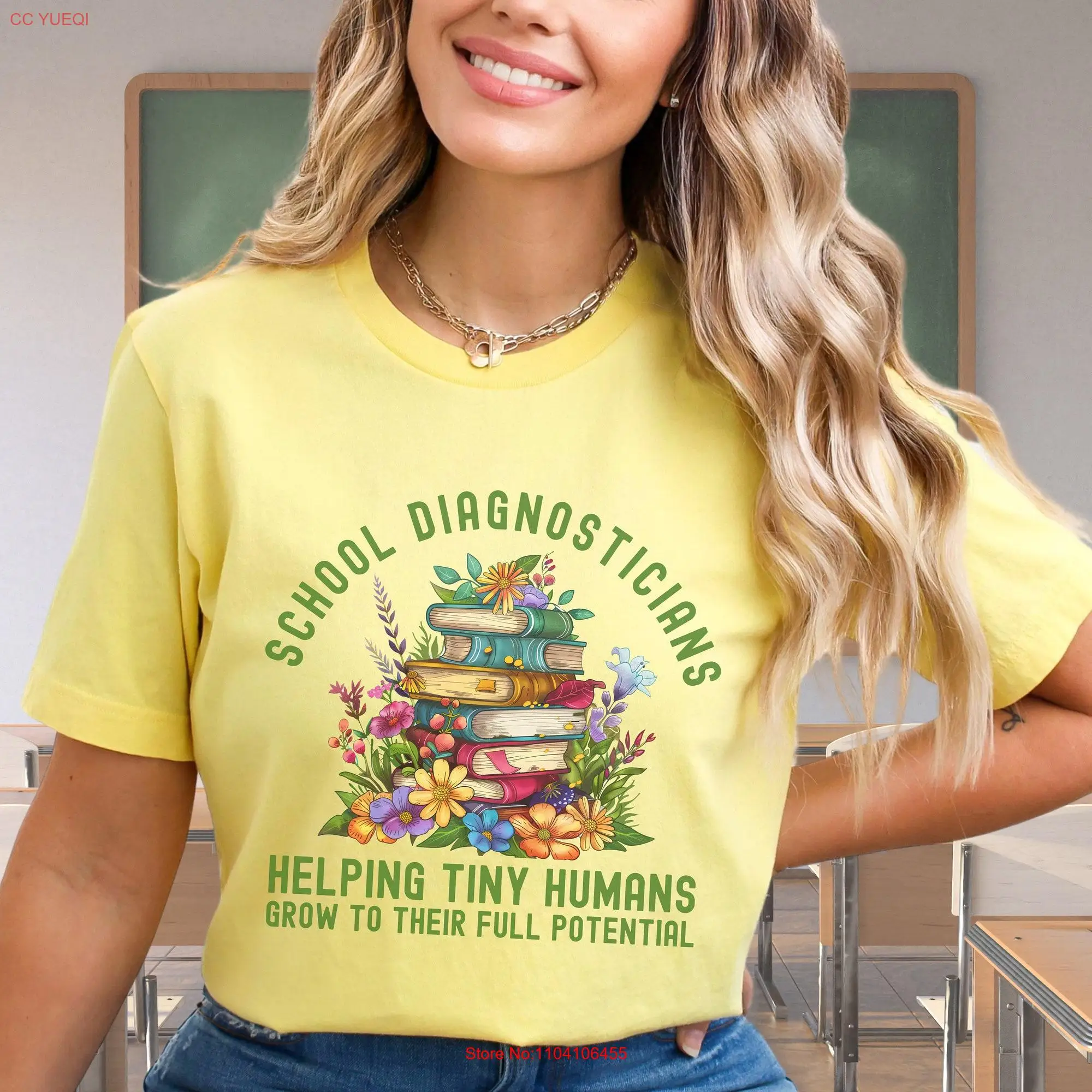 School Diagnostician Floral T Shirt Diagnostician's Appreciation Week Graduation Educational long or short sleeves