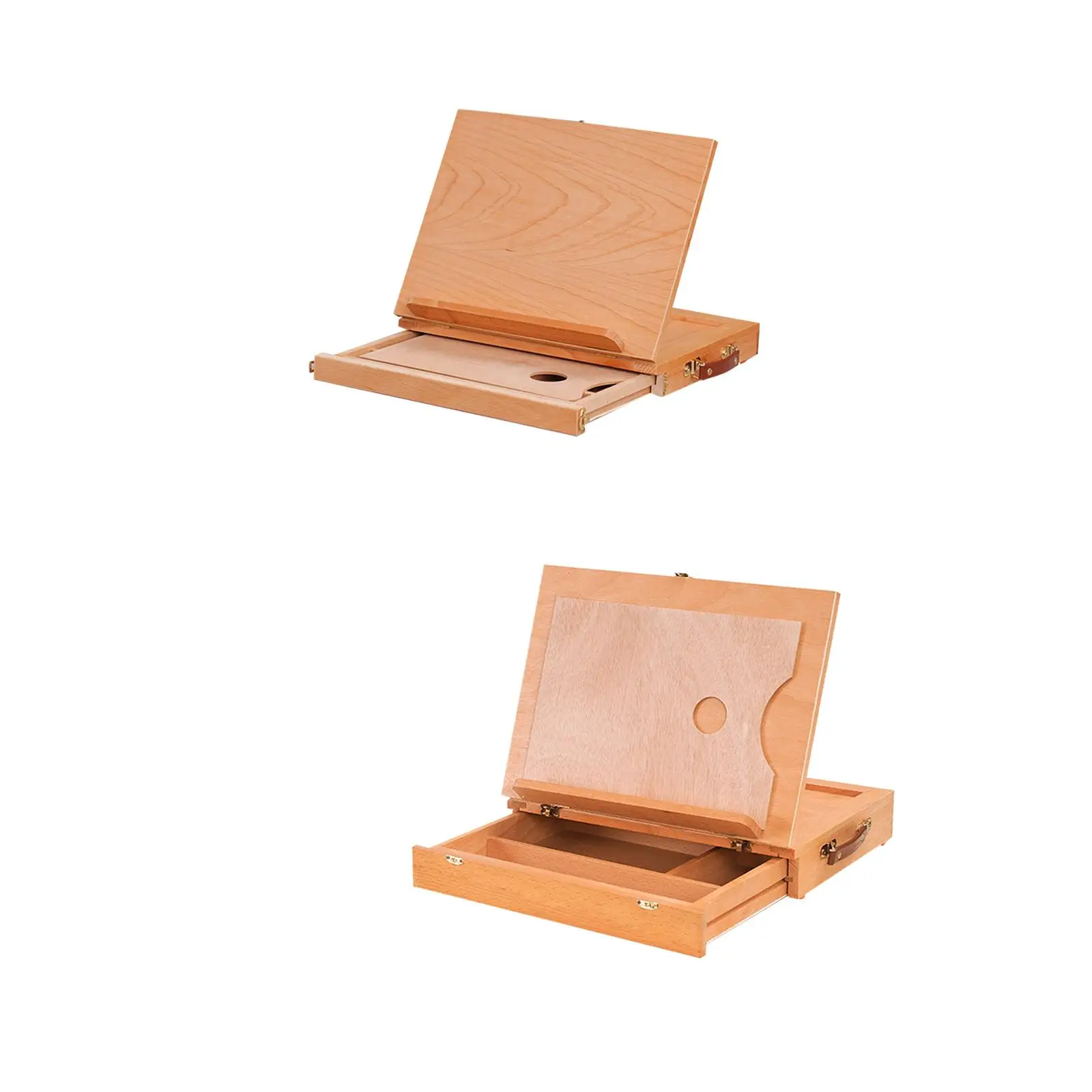 

Wood Easel Box with Handle Desktop Sketchbox for Drafting Drawing Sketching