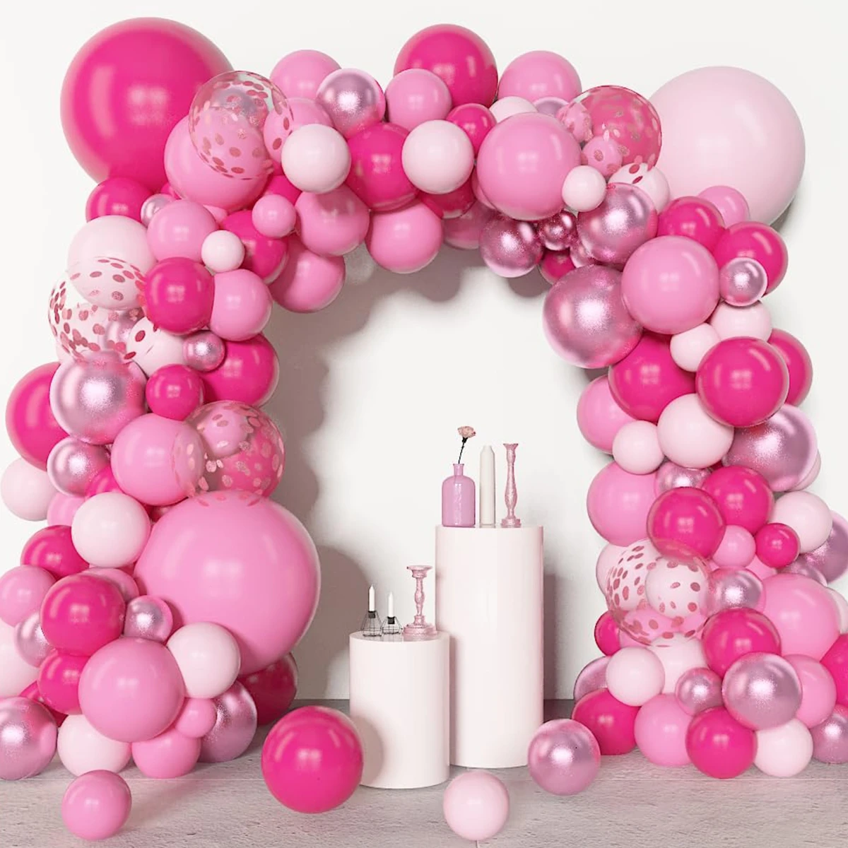 110pcs Maca Pink Balloon Garland Arch Kit Birthday Party Decoration Birthday Wedding Balloon Latex Balloon Baby Shower Decor