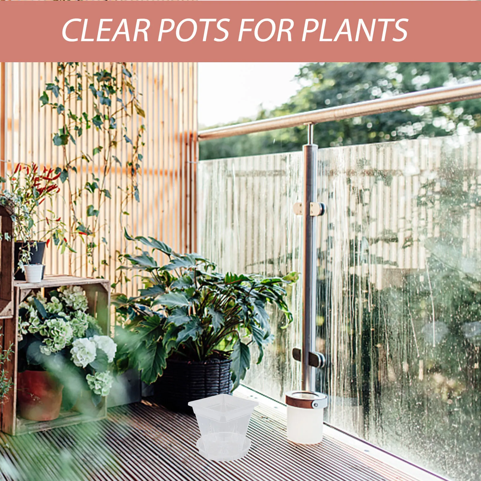 

Clear chid Pots 5 Sets Plant Nursery Starter Holes Plastic Containers Tall Indoor Planter Transparent Gardening