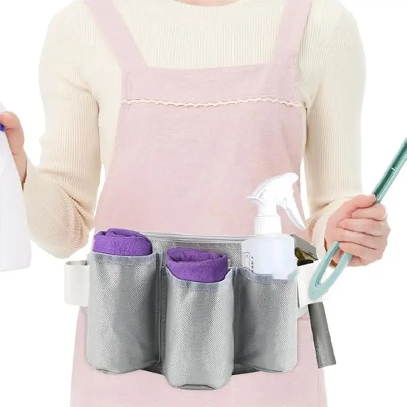 AEE2-Multifunctional Cleaning Tool Waist Bag With Adjustable Belt Portable Cleaner Gardening Tool Storage Bag