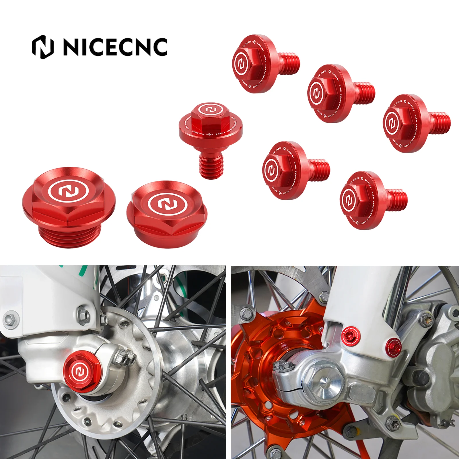 NiceCNC For Beta RR 300 2013-2024 RR 125 200 250 350 400 450 480 498 RR-S 350 390 430 500 Fork Cover Bolts & Front Axle Nuts