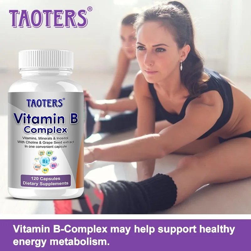 مكمل فيتامين ب المركب - امتصاص عالي، دعم الأدرينال، إدارة الإجهاد ووظيفة المناعة، عملية التمثيل الغذائي للطاقة