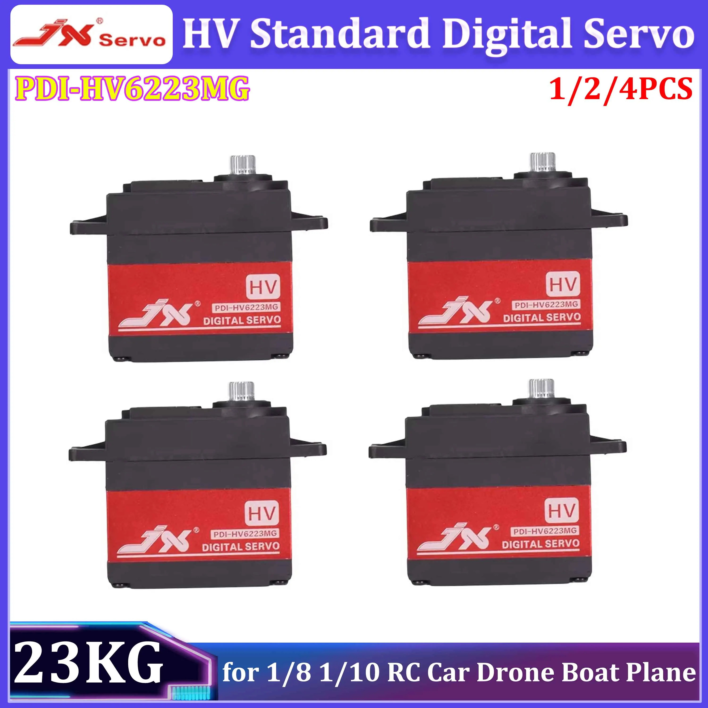 

Цифровой сервопривод JX PDI-HV6223MG 23 кг с металлическим редуктором, стандартный, высокомоментный, 6-8.4В для радиоуправляемых моделей 1/8, 1/10: автомобилей, дронов, лодок, самолетов, роботов (запчасти)