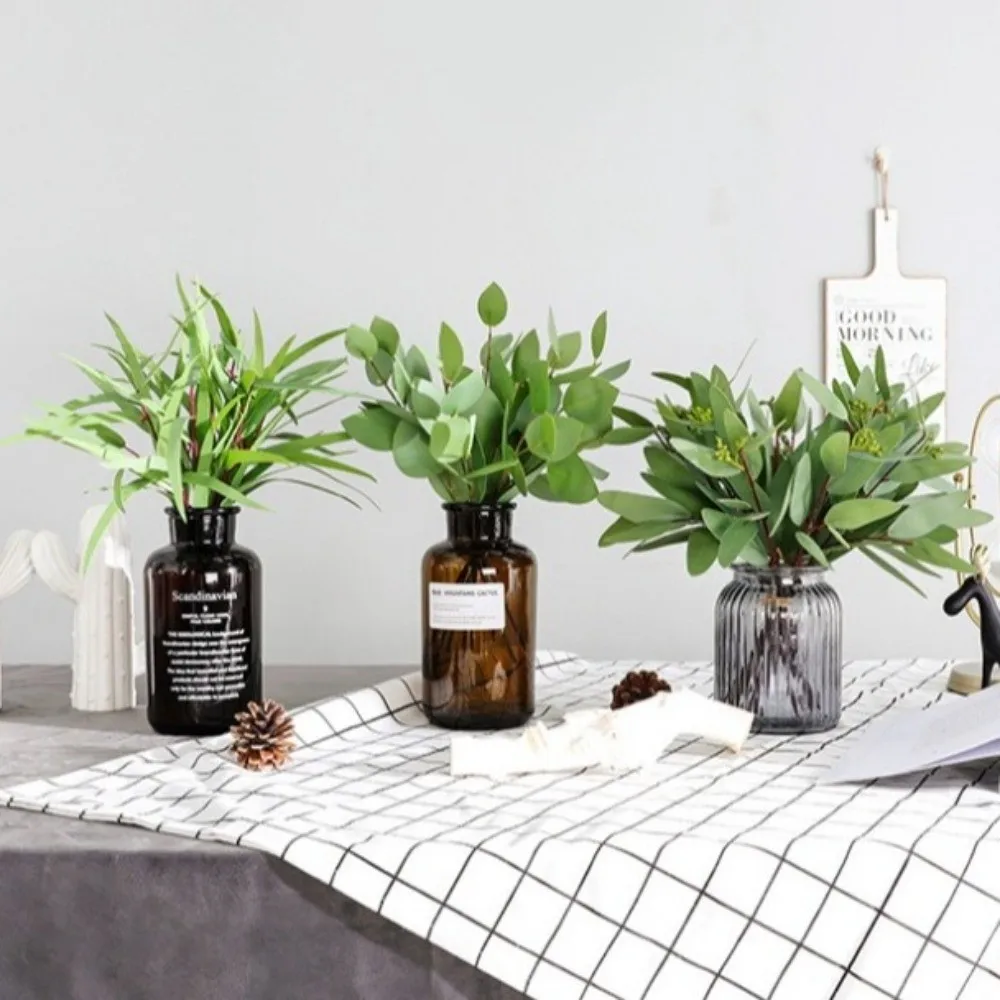 

3D Printing Artificial Eucalyptus Leaf Green Leaves DIY Plants Silk Willow Leaves Lifelike UV Resistant Fake Plants Garden