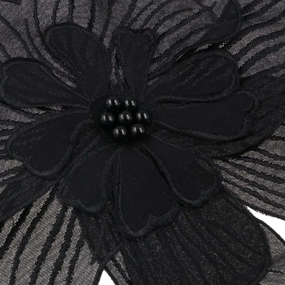 DIY 3D Embroidered Flower Appliques Pearls Lace Fabric Clothing Patches Multi-layer Handmade Clothing Applique Women