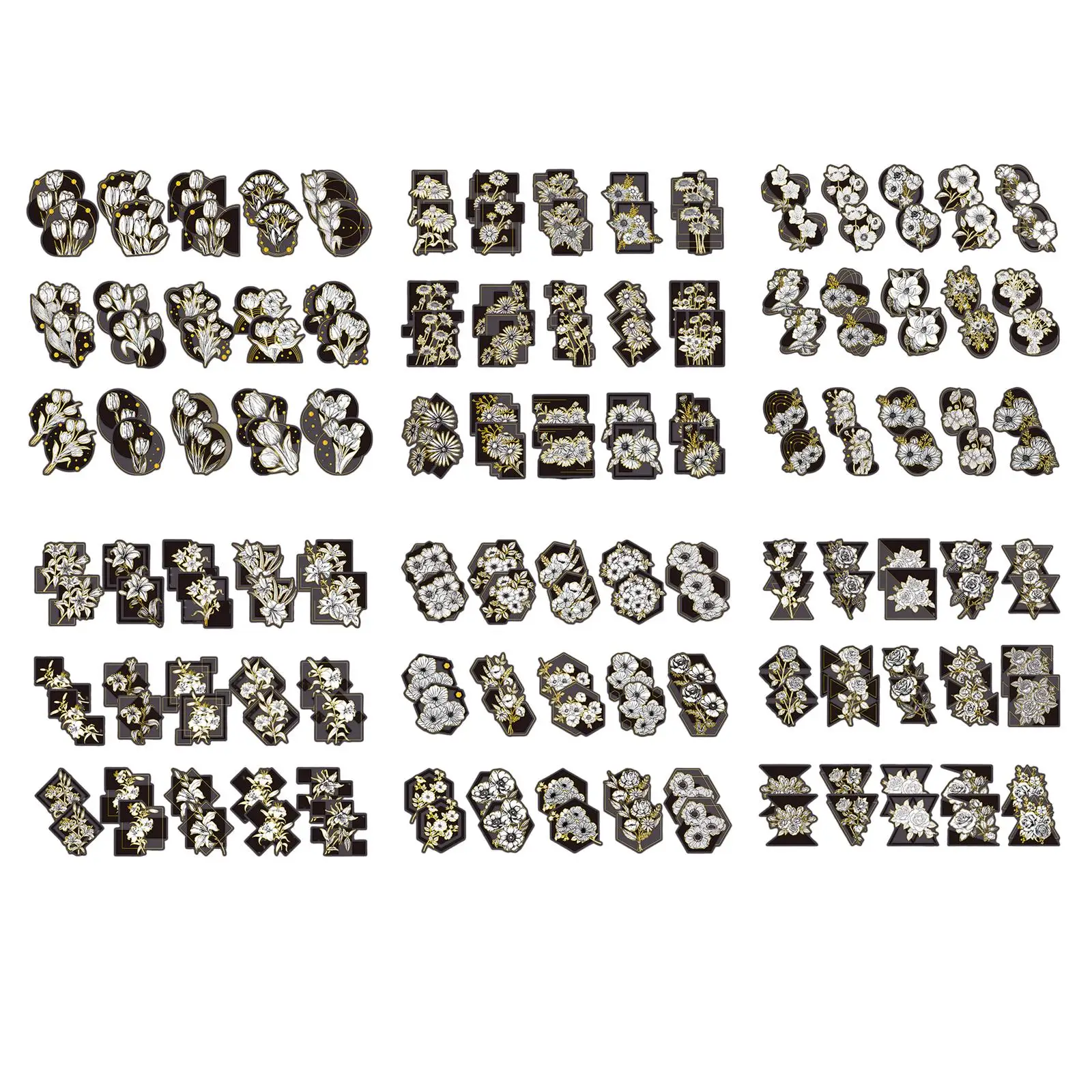 30 Pcs Flower Sticker Hand Account Waterproof Plants Sticker for Box Birthday