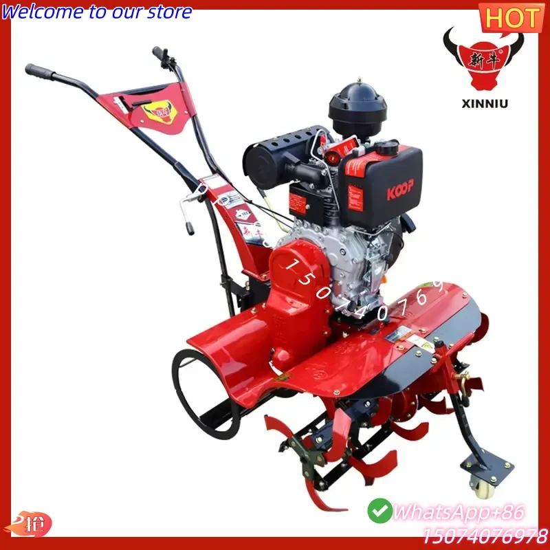 2026 New 7hp Mini Agricultural Rotary Tiller Paddy Field Cultivation Farm Equipment All Gear Transmission