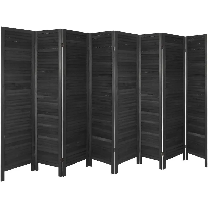 

8 Panel Room Divider, Folding Room Divider Privacy Screen 5.6Ft Tall, Wood Freestanding Louvered Divider Screen