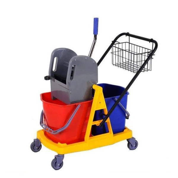 

Hot Selling Hotel Cleaning Cart Trolley Plastic Industrial Mop Wringer Bucket With Squeezer