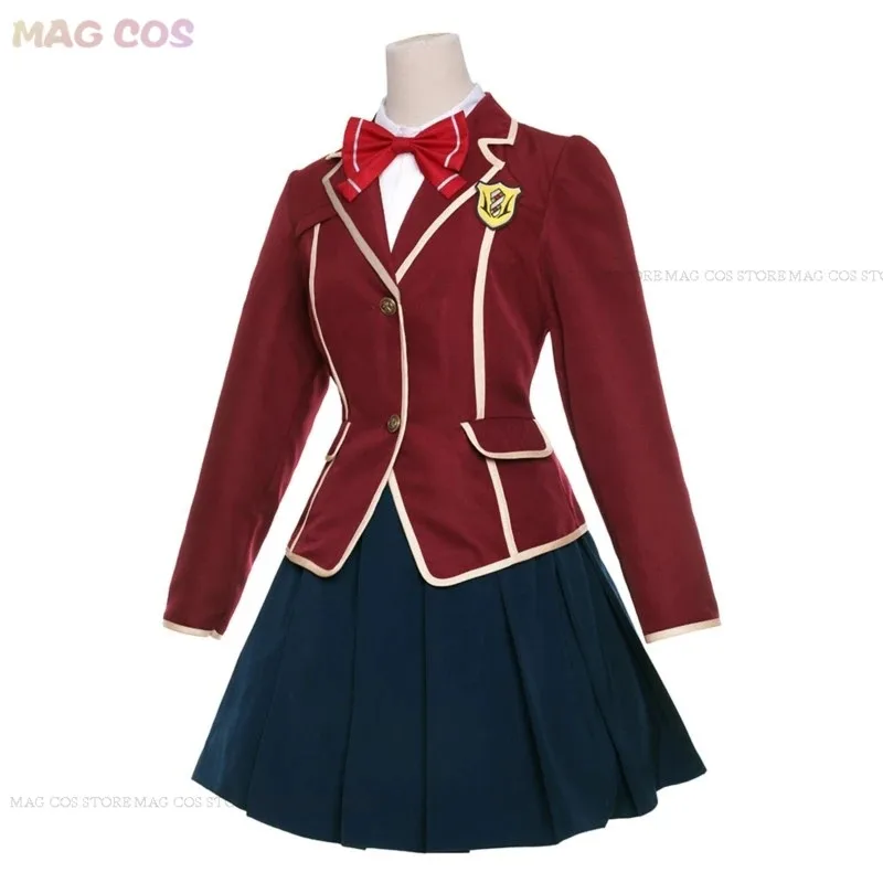 qq023Anime Guilty Crown Cute JK Suit School Uniform Women Halloween Yuzuriha Inori Cosplay Costum