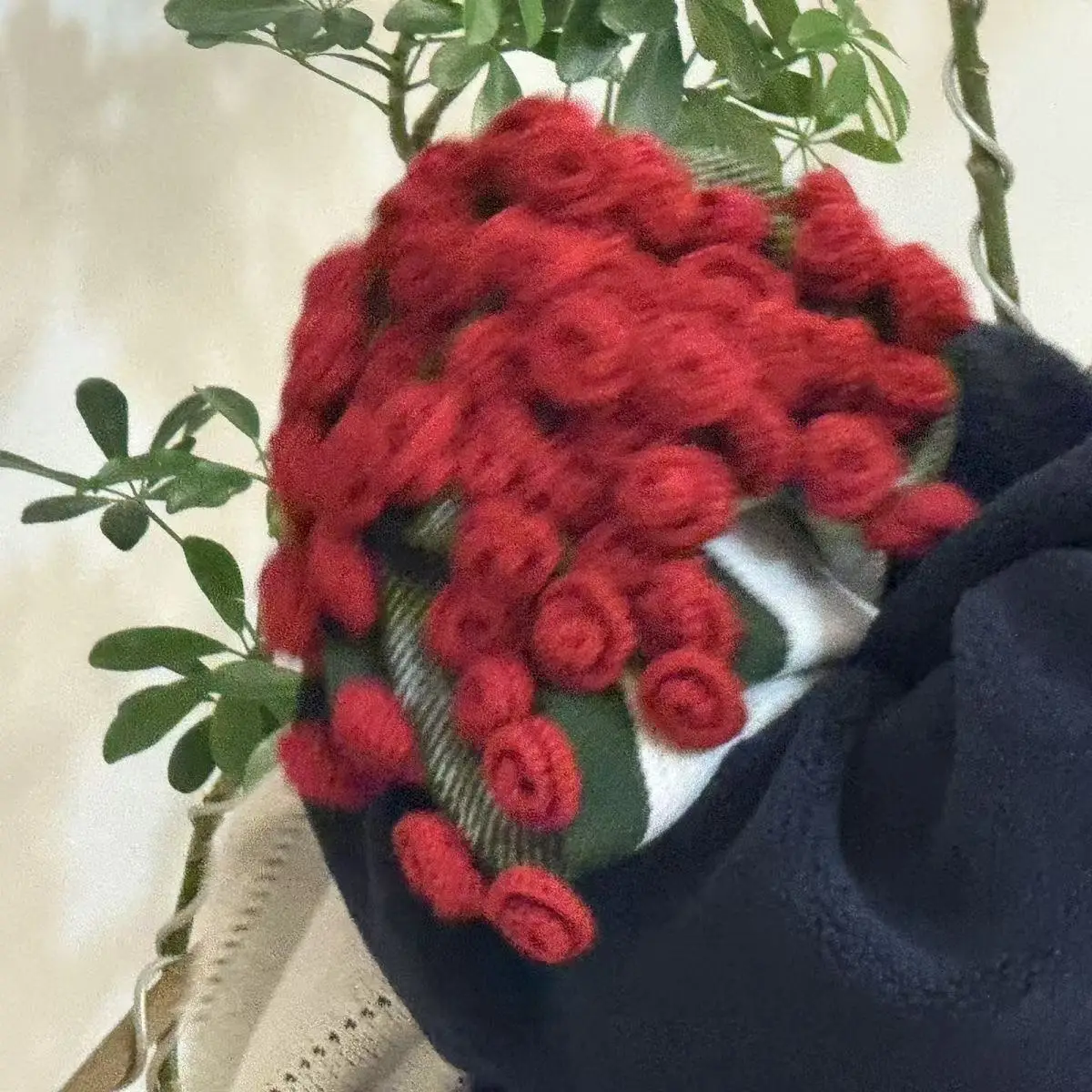 

Finied Rose Bouquet Blanket Hand Knitted Gift round Scarf Ne Warmer awl ternoon Nap Time Cozy Warm Soft Fabric