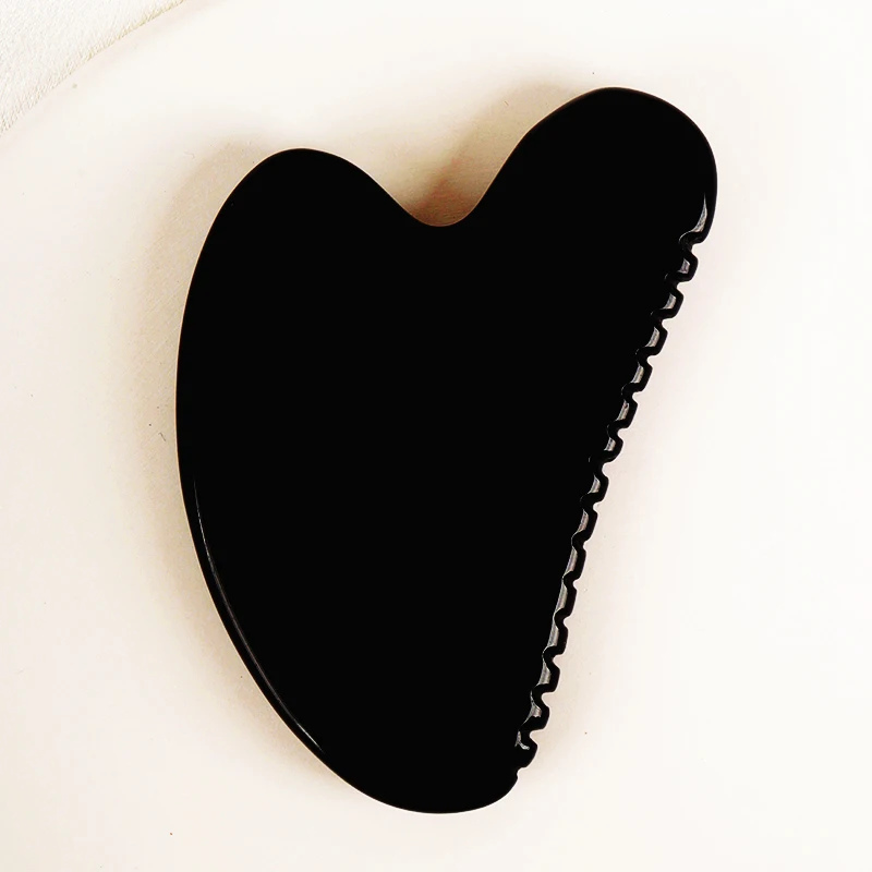 حجر السج الأسود الوجه غوا شا أداة العناية بالبشرة الجسم العين رئيس الكريستال الطبيعي الحجر المعدني سن المنشار مدلك الصحة الجمال المنتج #4