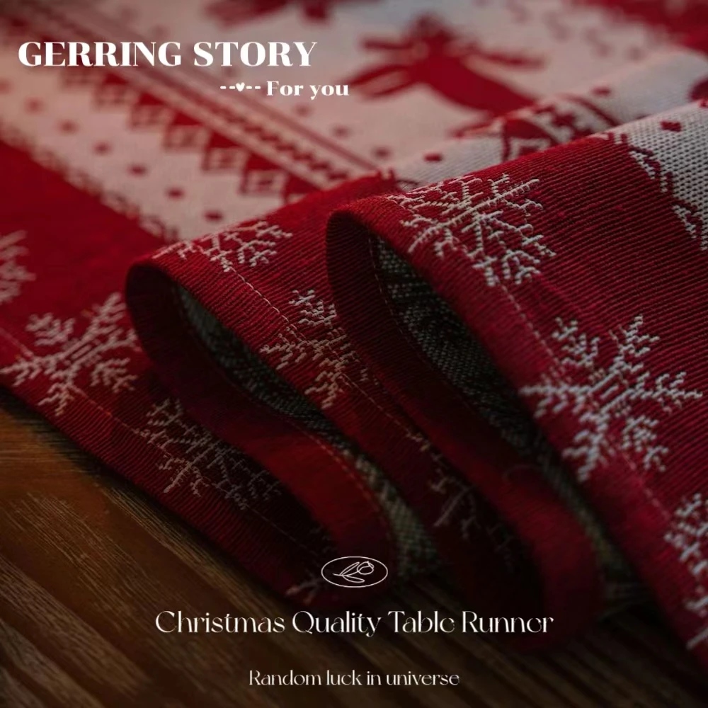 Gerring Jacquard Red Table Runner Wedding Christmas Decorations For Home Table TV Cabinet Tablecloth Modern Dining Table Flag