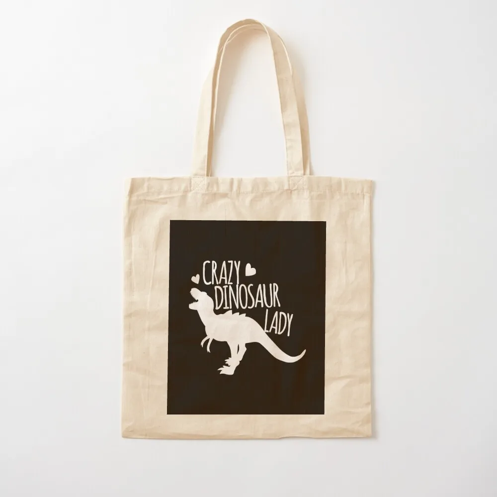 Crazy Dinosaur Lady (in white) Tote Bag Cloth bag Lady bags shopper bags for women