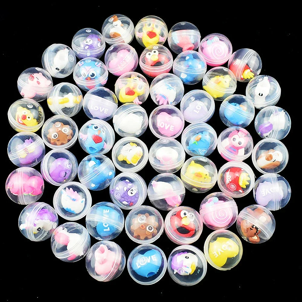 10/100PCS Fun Mixed Surprise Capsule Egg Toy  Kids Birthday Party Favors Christmas Back to School Gifts Kindergarten Prizes