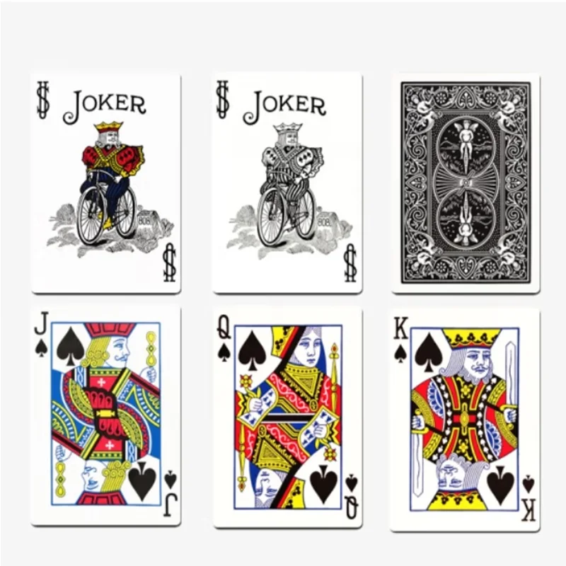 Baraja negra clásica para bicicleta, baraja de cartas estándar, póker de índice, juegos de cartas mágicas, accesorios de trucos de magia para mago